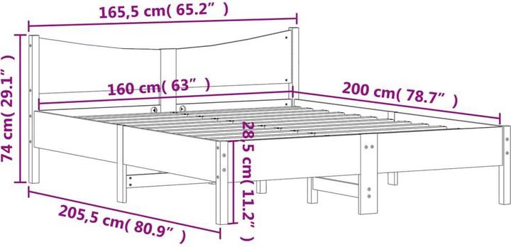 Image du produit vidaXL Bettgestell (160 x 200 cm)