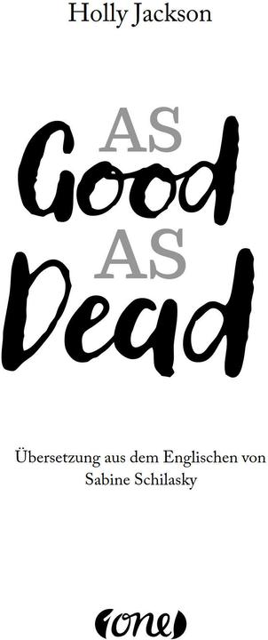 Produktbild Jackson:As Good as Dead (Deutsch, Holly Jackson, 2024)