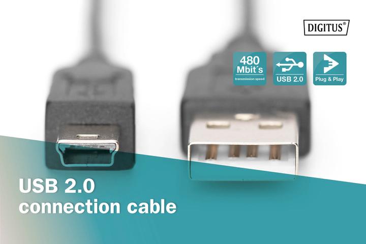 Produktbild Digitus USB 2.0 A auf B (1.80 m, USB 2.0)