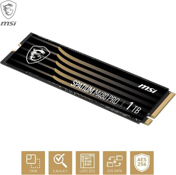 Produktbild MSI Spatium M480 Pro (1000 GB, M.2 2280)
