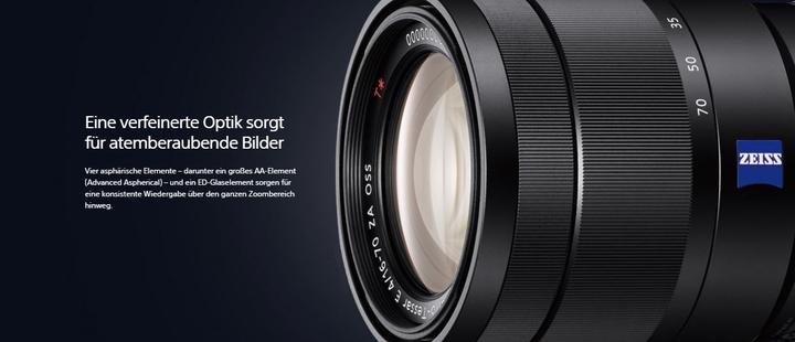 Produktbild Sony E 16-70mm f4 ZA OSS Zeiss Vario-Tessar T E-Mount (Sony E, APS-C / DX)
