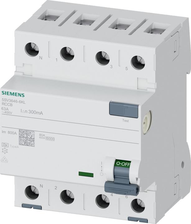 Produktbild Siemens RCCB Type A 63A 3+N-pole 300mA 400V 4mW