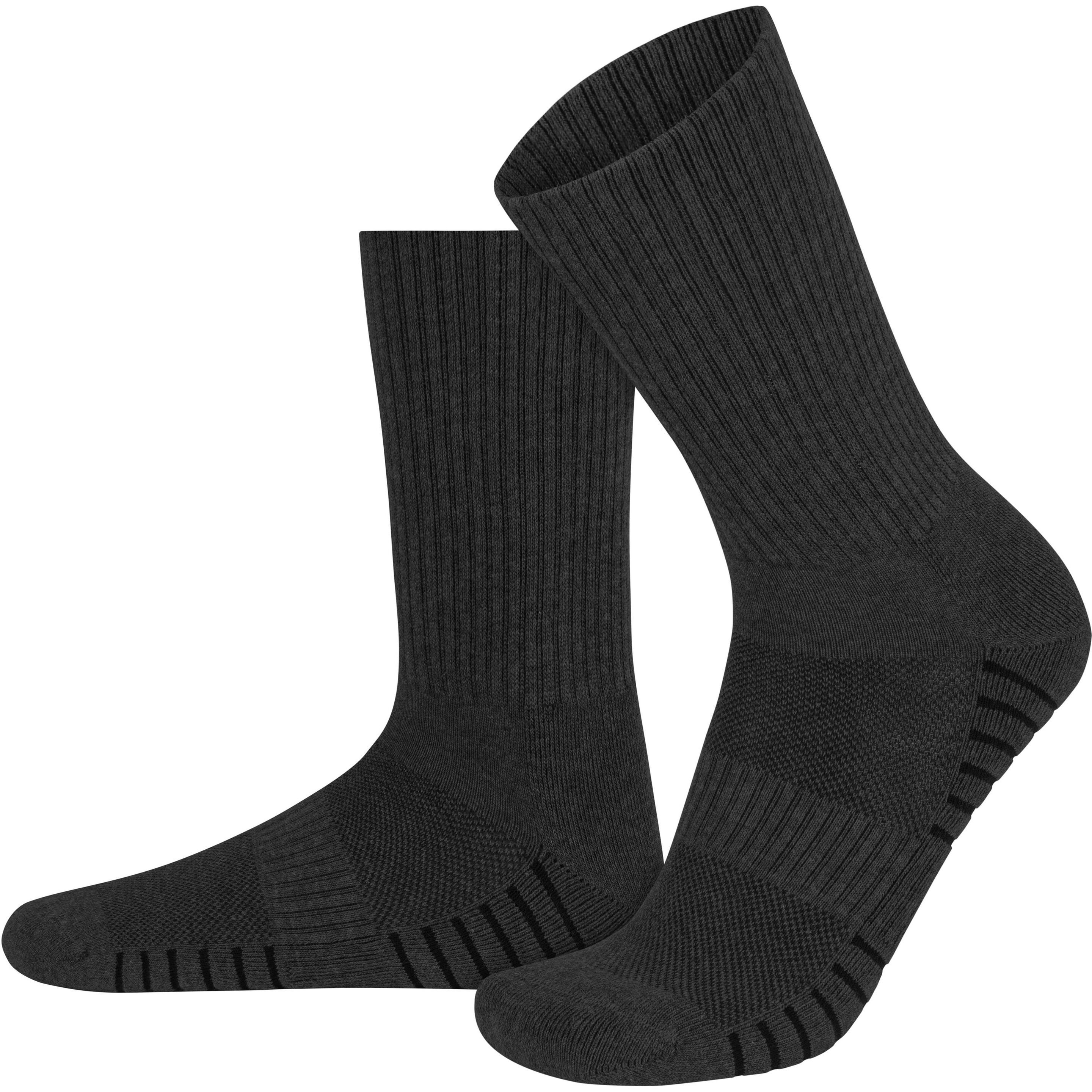 Normani, Herren, Socken, 4 Trekkingwollsocken mit Polstersohle und Komfortbund, Grau, (4er Pack, 39 - 42)