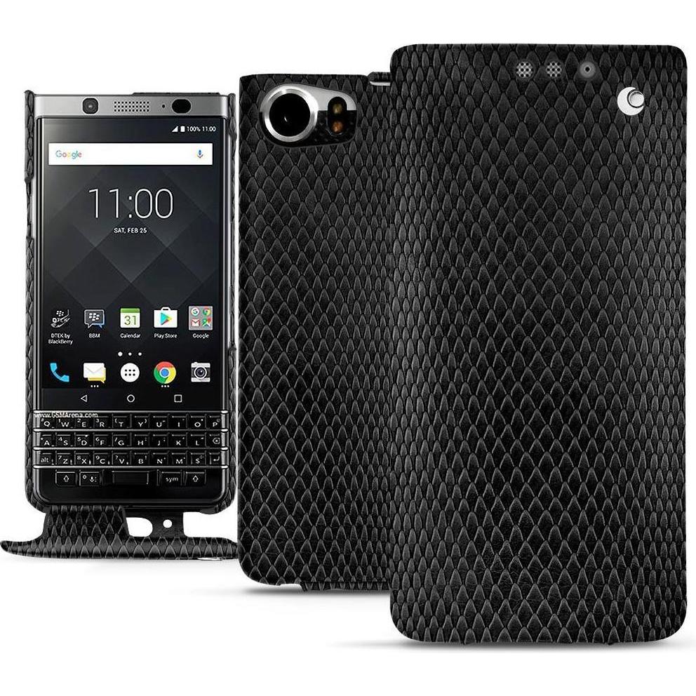 Noreve Lederschutzhülle vertikal (Blackberry KEYone), Smartphone Hülle, Schwarz