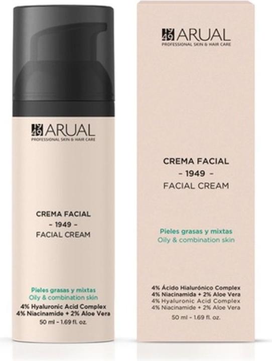 Actual product image Arual Face Cream for Oily and Combination Skin with Hyaluronic Acid, Niacinamide, Aloe Vera (Cleansing lotion, 50 ml)