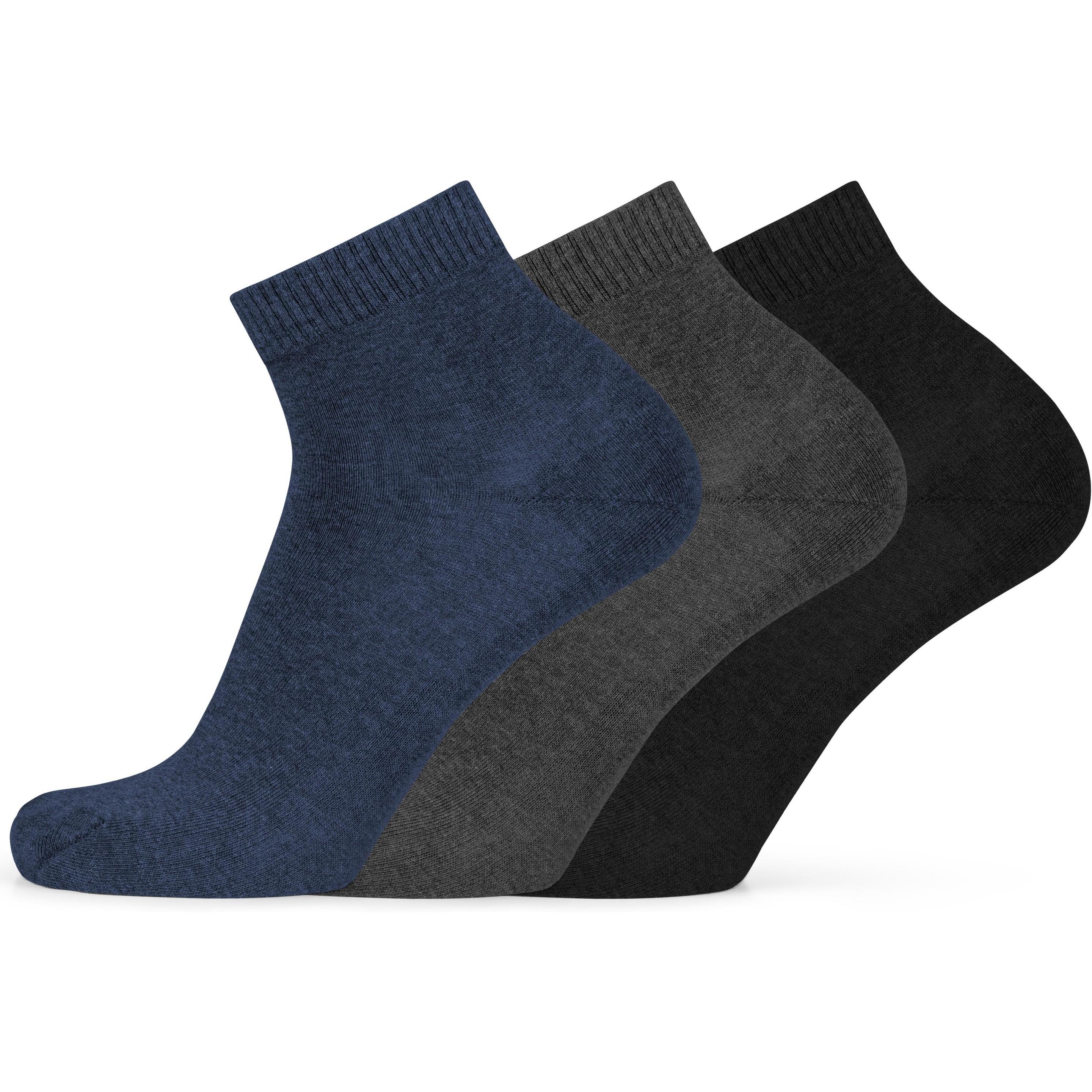 Thumbnail - Normani, Herren, Socken, 6 Paar Kurzschaft Gesundheitssocken mit Komfortbund, Blau, (6er Pack, 47 - 50)