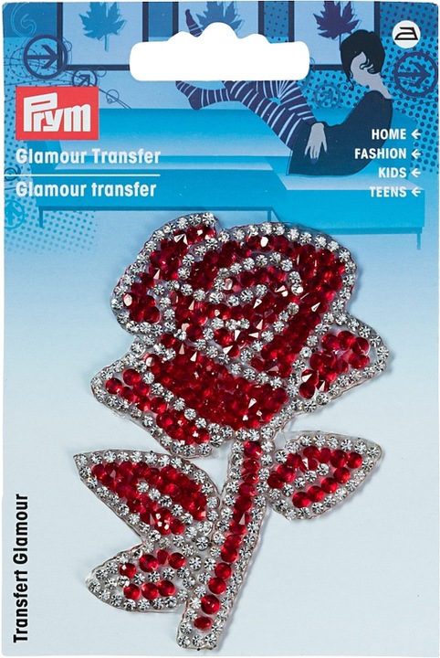 Image du produit Prym Application Glamourtransfer Rose, rouge & argenté (1 x)