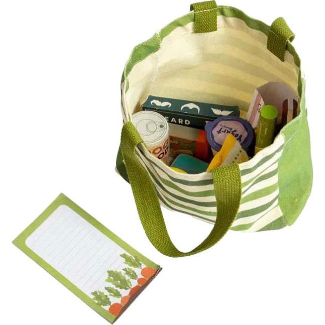 Bigjigs, Épicerie : accessoires, Einkaufsspielset aus Holz, 17-tlg.
