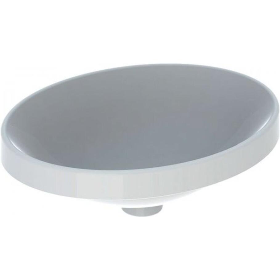 Geberit, Waschbecken, VariForm Einbauwaschtisch oval, 500x400mm, ohne Hahnloch, ohne Überlauf (400 mm, 500 mm)