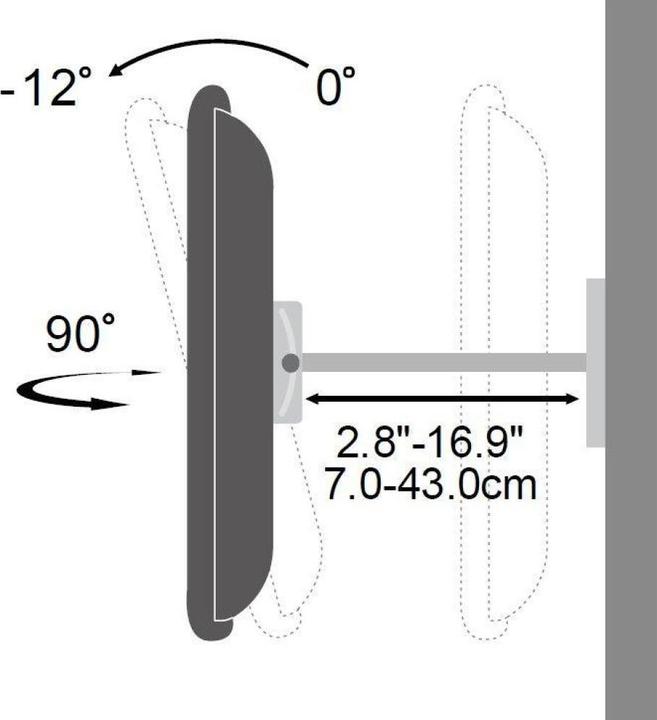 Image du produit Techly Support mural Full Motion (Mur, 55", 70 kg)