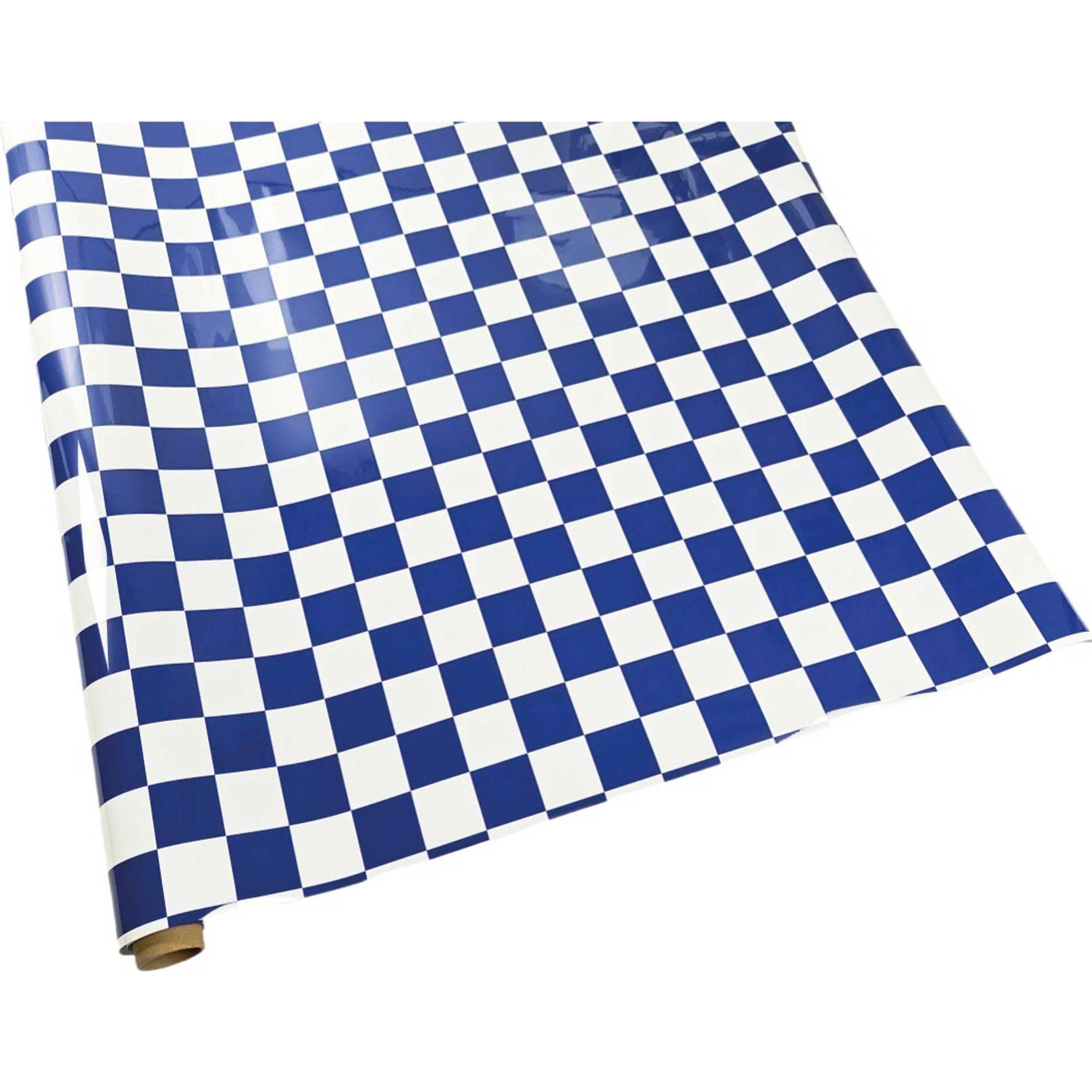 Planet-Hobby Bügelfolie Blau / Weiss Quadrat (3x3cm) 5 Meter