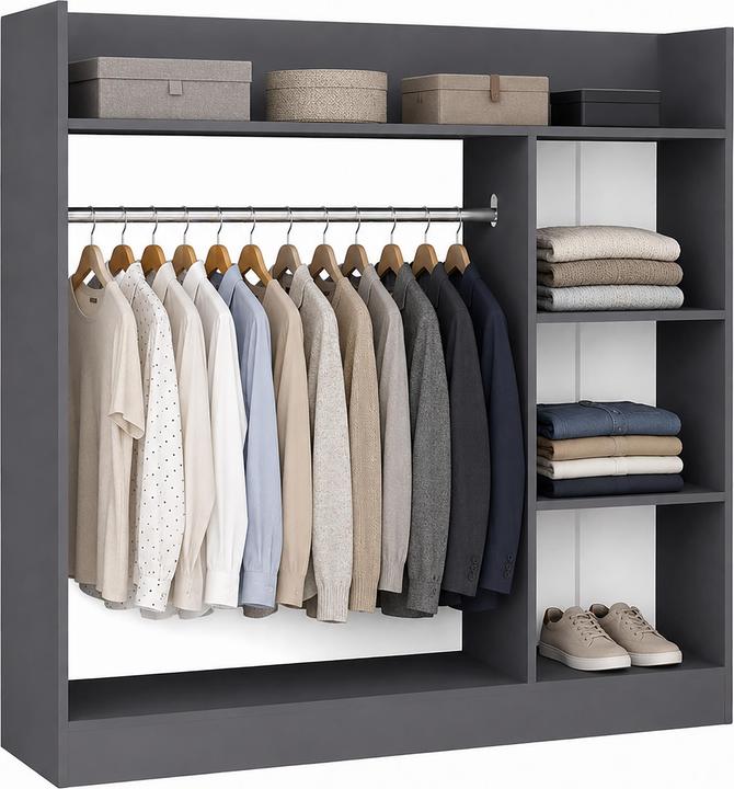 Produktbild VCM Holz Kleiderständer mit Regal Palosa M