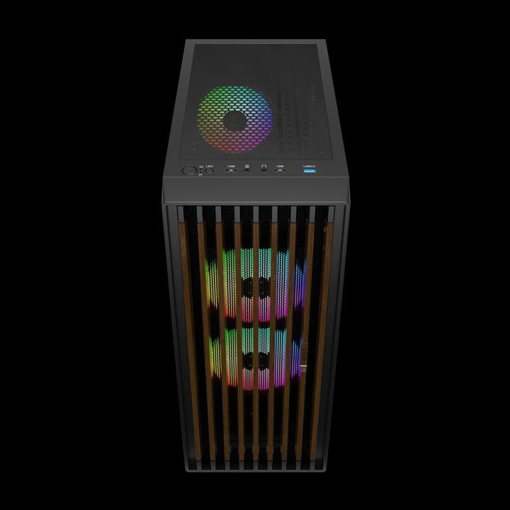 Produktbild Gamdias Boitier Moyen Tour ATX Aura GC4 Elite RGB avec panneau vitré (Noir/Marron) (ATX)