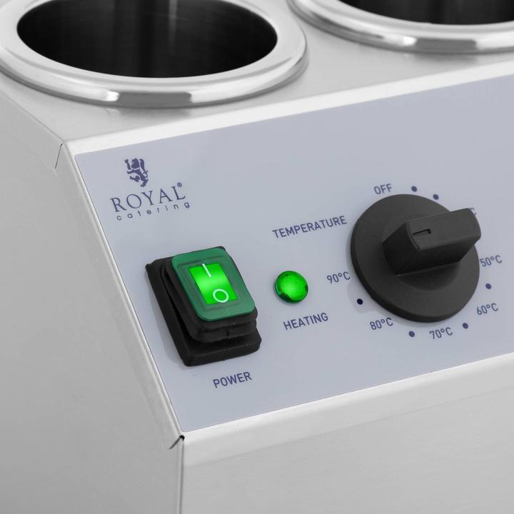 Produktbild Royal Catering Sossenwärmer Saucenwärmer 2 x 1 L Flaschen Saucen warmhalten 40 - 90 °C 400 W
