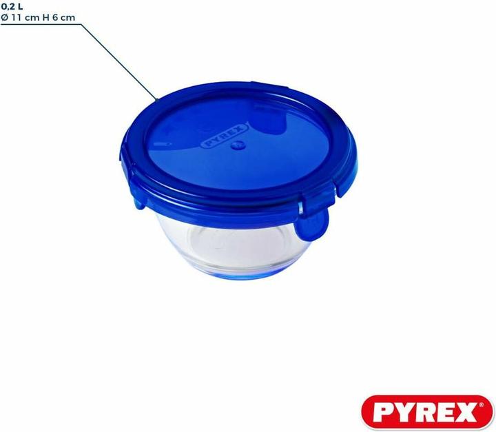 Productafbeelding Tefal & Go Ronde Schaal Met Deksel - Set van 5 Stuks - Blauw - Pyrex (0.20 l)