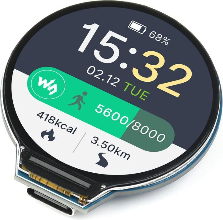 Immagine prodotto WaveShare RP2040 Display LCD rotondo da 1,28 pollici