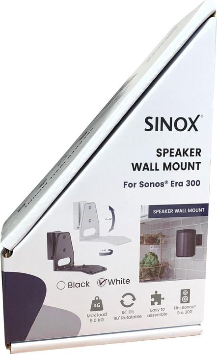 Produktbild Sinox Speaker Mount for SONOS Era 300 - White (1 Stk., Wandmontage, Drehbar, Neigbar)