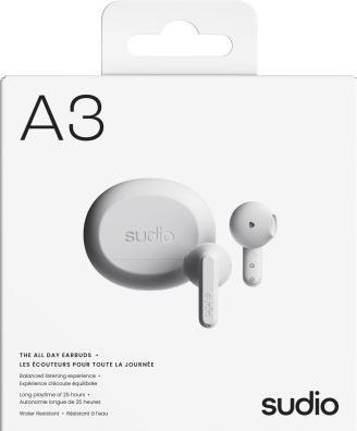 Actual product image Sudio Headphone A3 White In-Ear True Wireless (25 h, Wireless)