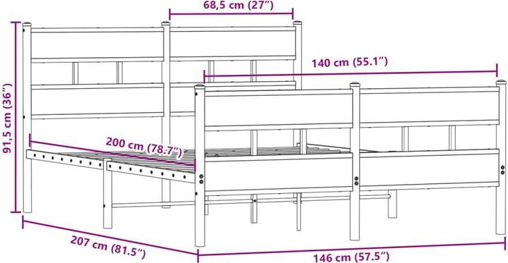 Image du produit vidaXL Bettrahmen (140 x 200 cm)