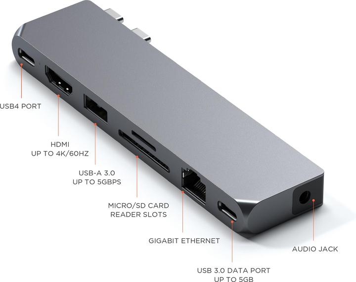 Produktbild Satechi Dual USB-C Pro Hub Max (USB-C, 7 Ports)