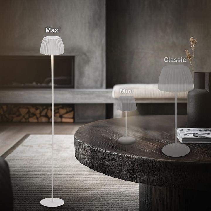 Actual product image Briloner Brilo unplugged RIFFLE Akku LED Stehleuchte mit Lichtkante - Weiss (400 lm)