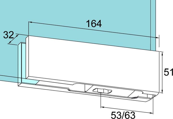 Productafbeelding Dormakaba Onderste hoekfitting PT 10 voor volledig glazen eenheden Universeel (1 Pcs.)