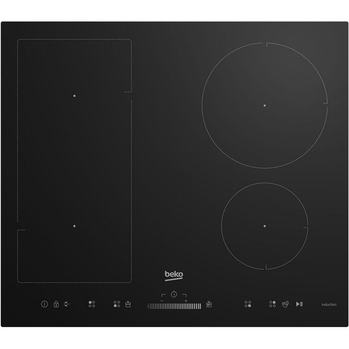 Beko HII64500UFT Piano cottura a induzione a zona integrata 4 Zona(e), Piano di cottura, Nero