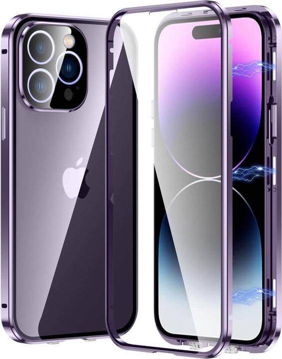 Produktbild Cover-Discount iPhone 15 Pro Max - Magnetische Schutzhülle mit Panzerglas violett (Apple iPhone 15 Pro Max)
