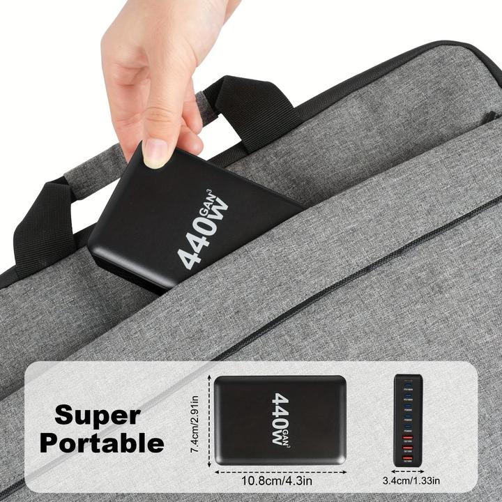 Produktbild PhoneLook Schnellladegerät 440W GaN Multi-Port 8-in-1 (440 W, 8 Ports)