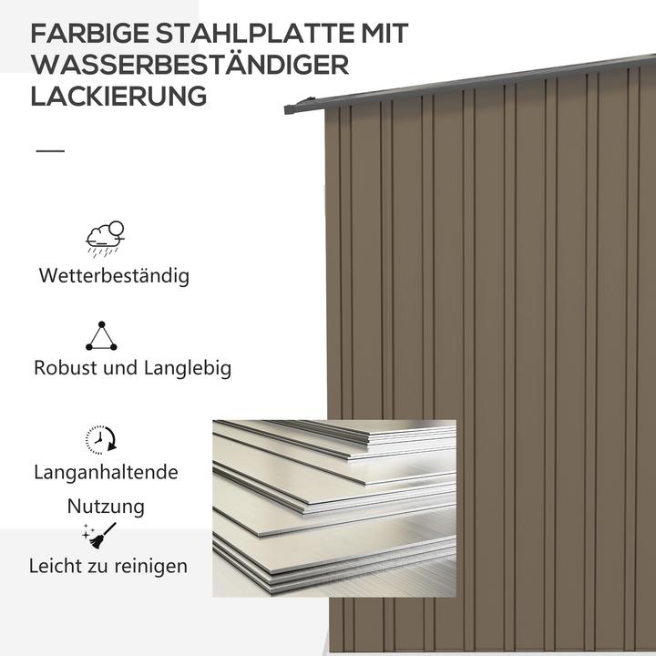 Produktbild Outsunny Gerätehaus Verzinkter Stahl Braun