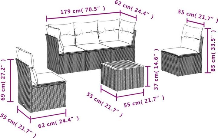 Produktbild vidaXL Garten Sofagarnitur