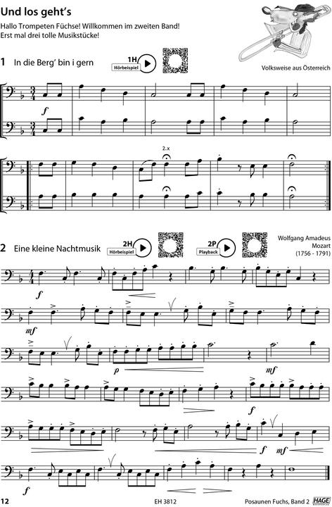 Actual product image Posaunen Fuchs Band 2 mit CD (German, English, Stefan Dünser, Jan Ströhle, 2009)