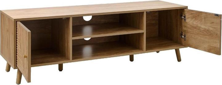 Immagine prodotto CaliCosy Mobile TV 2 ante con frontali effetto doghe a L, L140 cm - EDEN (140 x 40 x 45 cm)