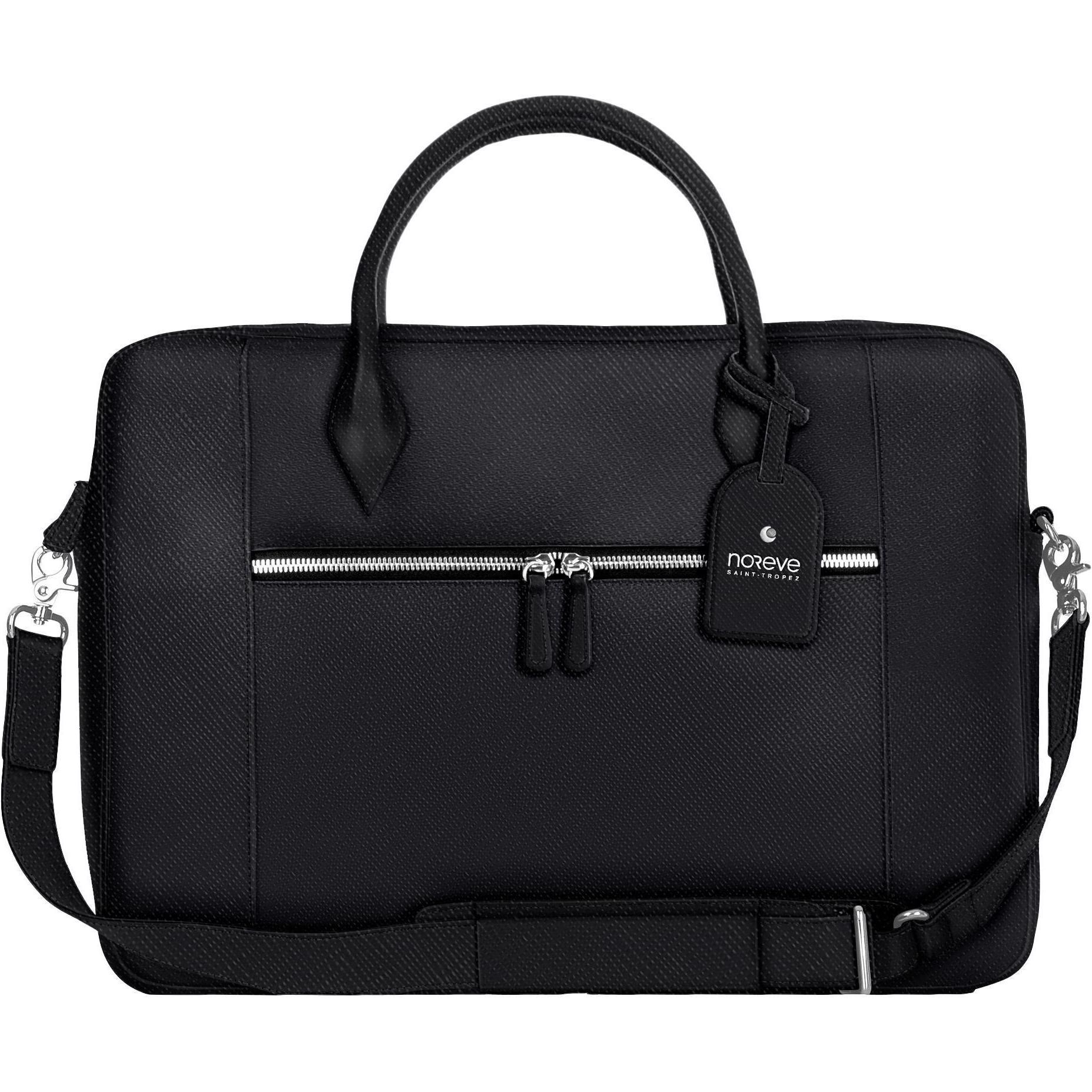 Noreve Leder-Umhängetasche (15"), Notebooktasche, Schwarz