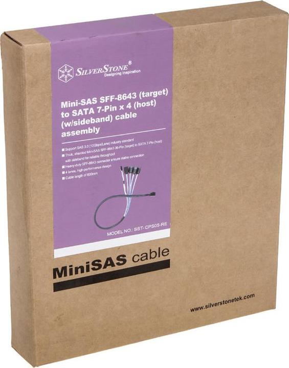 Actual product image Silverstone SST-CPS05-RE, SAS-HD cable, 12 Gb/s