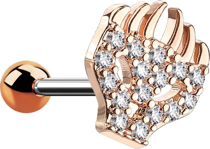 Immagine prodotto Star Piercing Micro Barbell rosegold Flammenkopf (Ottone, Acciaio chirurgico 316L)