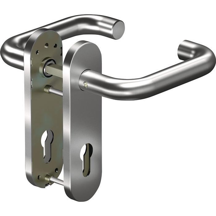Ogro, Türgriff + Fenstergriff, Feuerschutzgarnitur 88100/7051K Edelstahl ER D/D für Türstärke 38 - 63 mm PZ abgerundet D...