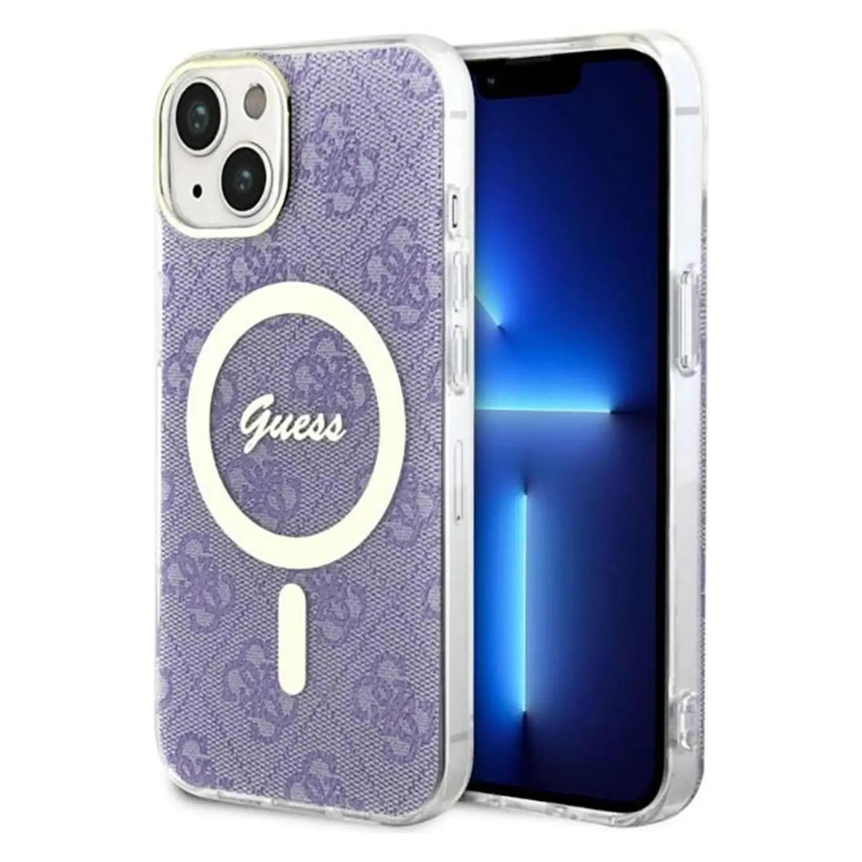 Guess GUHMP14MH4STU IPhone 14 Plus 6.7" Purple/purple Hardcase 4G MagSafe (Apple IPhone 14 Plus), Smartphone Hülle, Violett