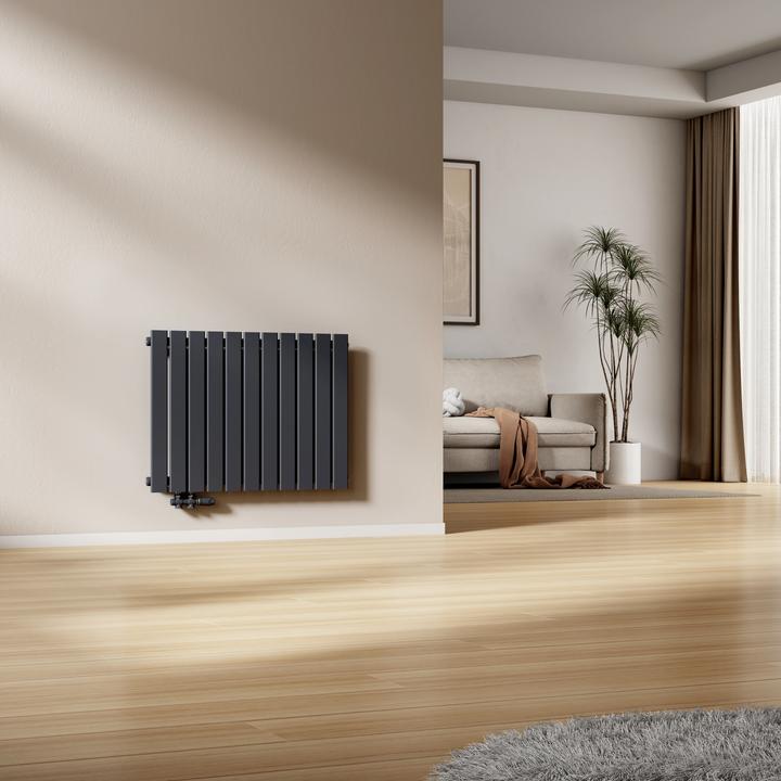 Produktbild Emke Heizkörper, Flachheizkörper mit Zentralanschluss, Anthrazit 63x84cm 618W Einlagig (618 W)
