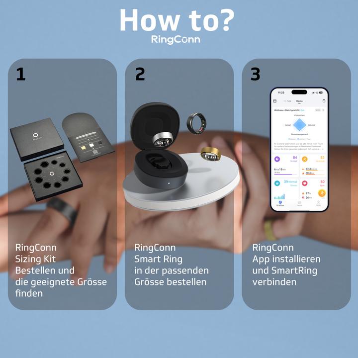 Image du produit RingConn Smart Ring (Gen1) (8, Noir de minuit)