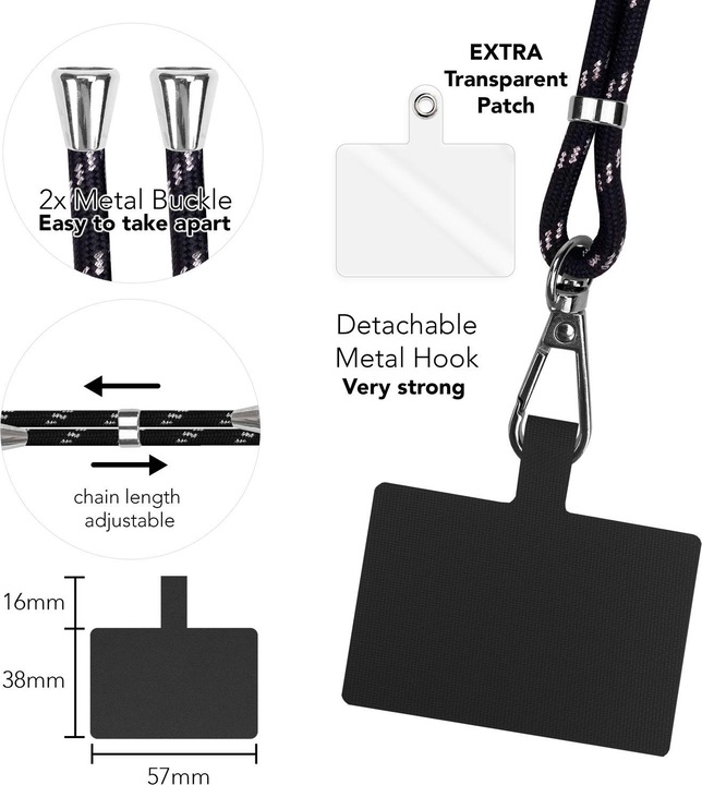 Productafbeelding Nalia Universele mobiele telefoonketting met pad