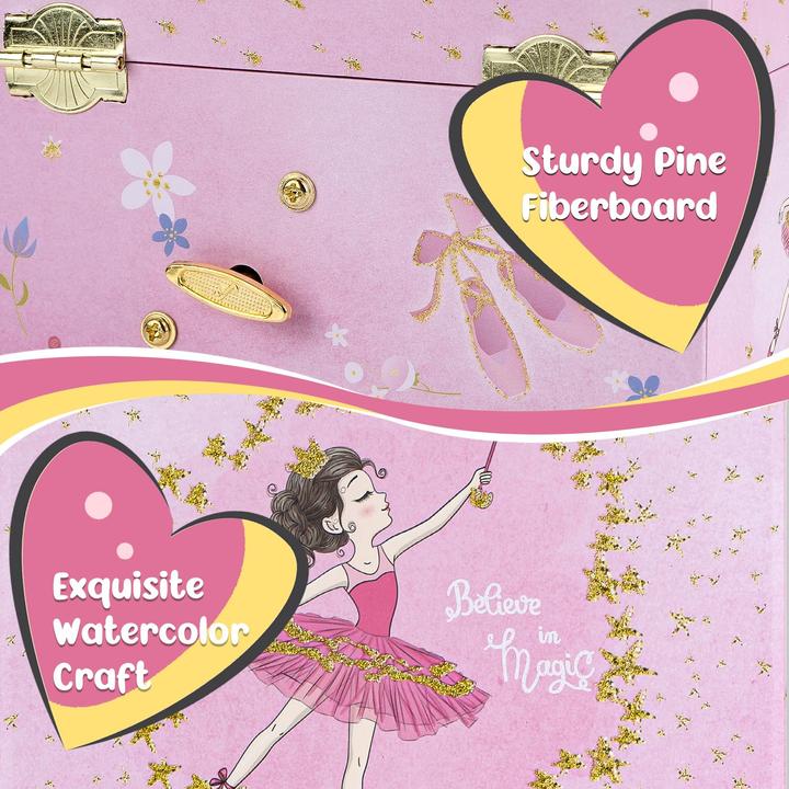 Produktbild Only-Bags.Store Musik-Schmuckkästchen mit Halskette, Armband, Musik-Schmuck Aufbewahrungsbox