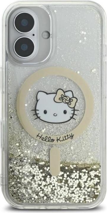 Productafbeelding Hello Kitty HKHMP16SLGDIH iPhone 16 6.1" biały złoty/witgouden hardcase Liquid Glitter Fever MagSa (Apple iPhone 16)
