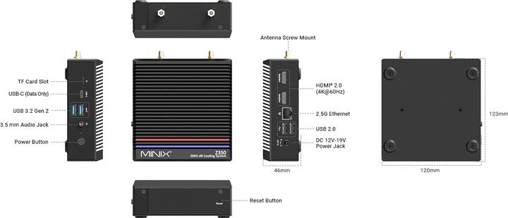 Produktbild Minix NEO Z350-0dB (512 GB, 16 GB, Intel UHD Graphics)