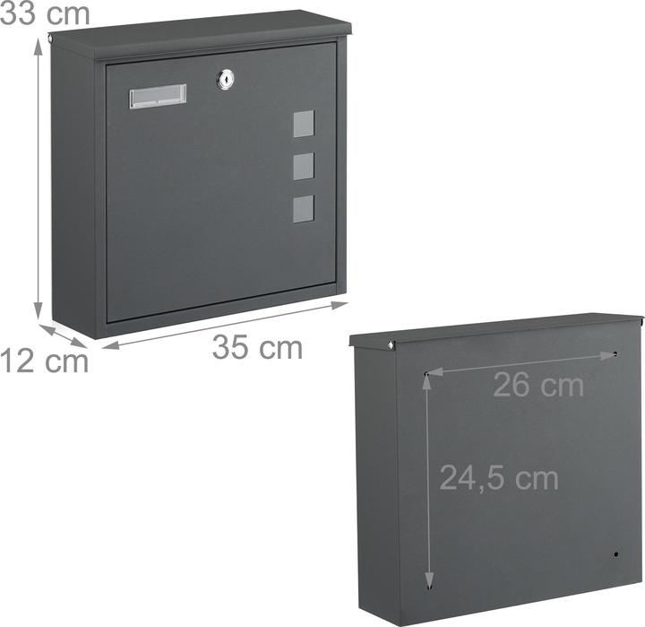Actual product image Relaxdays Briefkasten mit Sichtfenster