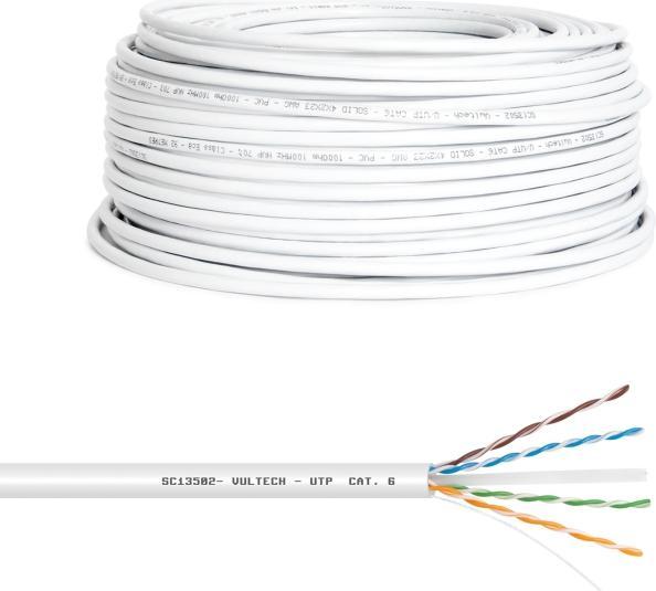 Vultech SC13502-100 network cable White 100 m Cat6 U/UTP (U/UTP, CAT6, 100 m)
