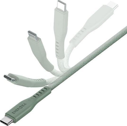 Actual product image Energea cable Flow USB-C - USB-C 1.5m zielony/geen 240W 5A PD Fast Charge (1.50 m, USB 3.2 Gen 2x2, 240 W)