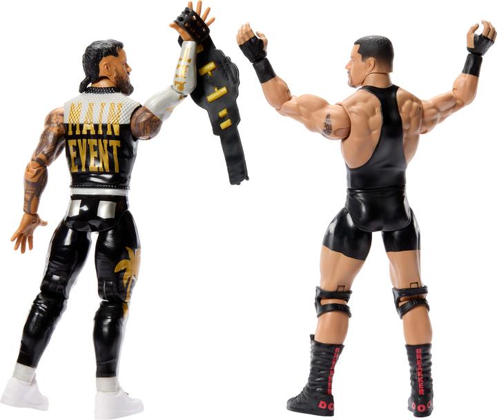 Actual product image Mattel WWE Main Event Showdown Bron Breakker vs Jey Uso Action Figures Set, Series #25, 6-inch Collectibles