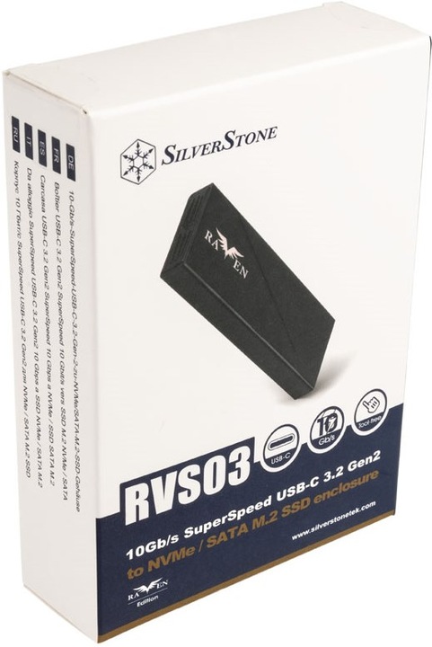 Image du produit Silverstone SST-RVS03 Boîtier M.2 SSD, USB-C (M.2 2280)