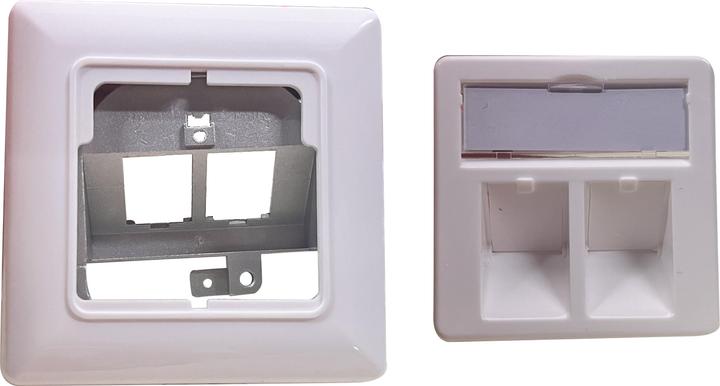 Actual product image Helos Keystone - Junction box, design-capable, 2-gang, pure white